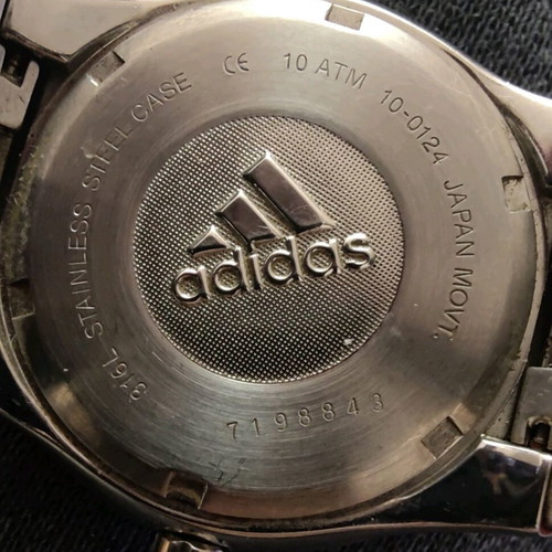 Adidas watch metal silver with black dial like new