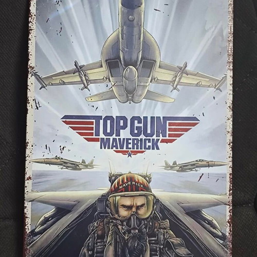 Metal decorative sign Top Gun Maverick vintage design like new