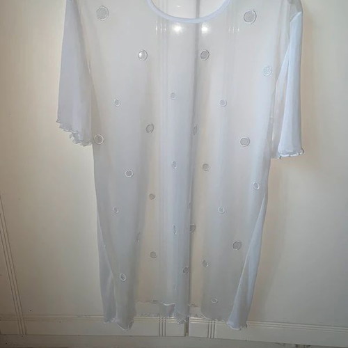 White set with lace top and transparent overlay, like new