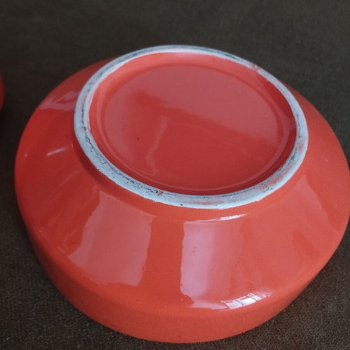 Vintage ceramic serving set 5 pieces coral retro 70s used