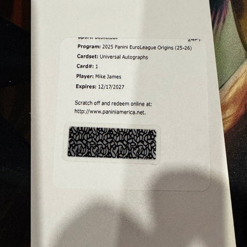 2025-26 Panini EuroLeague Origins Mike James Universal Autographs Redemption #1