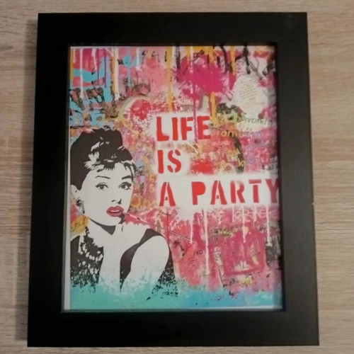 Pop Art set of 4 framed canvas prints like new