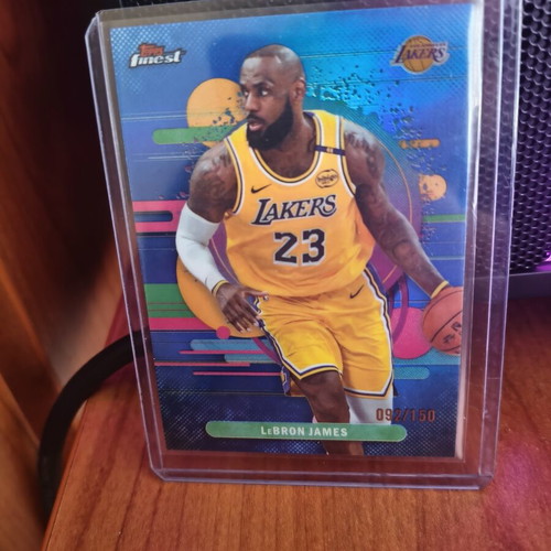 Lebron James Topps Finest Blue Refractor Card 92/150 New