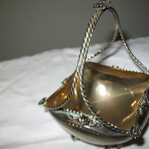 Silver-plated fondue pot like new, height 17 cm