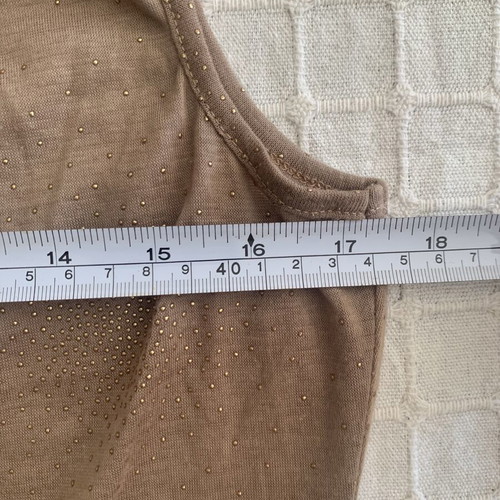 Tex M sleeveless top used, beige and brown