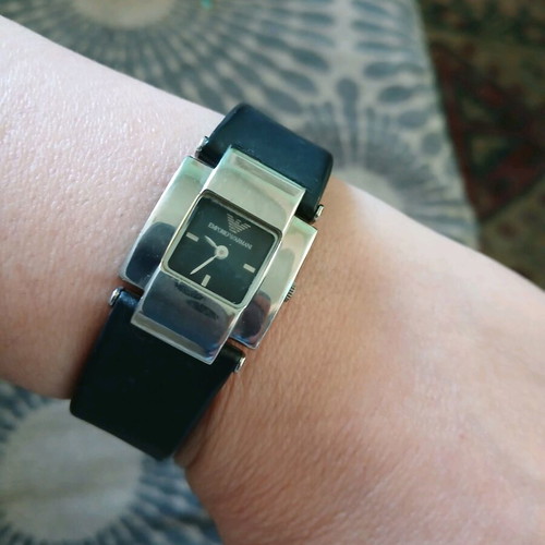 Emporio Armani women's watch AR 5423 used, black and silver