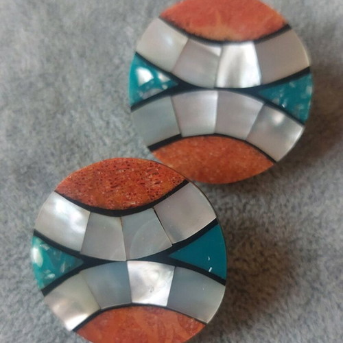 Vintage clips earrings used, multicolored faux bijoux
