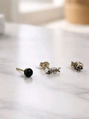 Earrings set of three pieces, hypoallergenic, like new