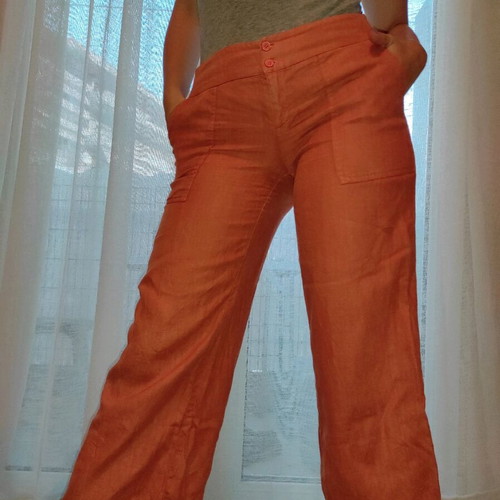 Fabric pants zip culotte style Madlen like new, coral size M