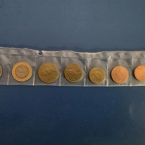 Euro coins set 8 pieces new with 2 euro mint mark error from Greece