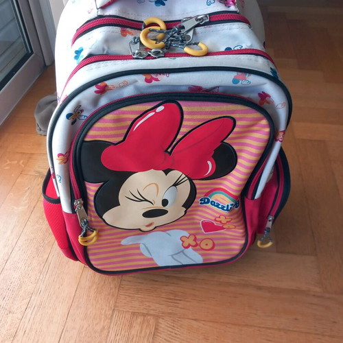 School trolley bag used with tear on side pocket