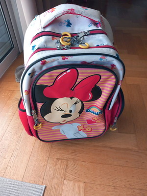 School trolley bag used with tear on side pocket