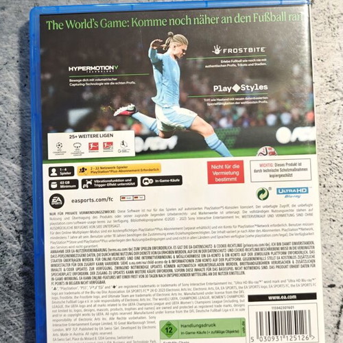PS5 FC24 game used with disc, case, and manual