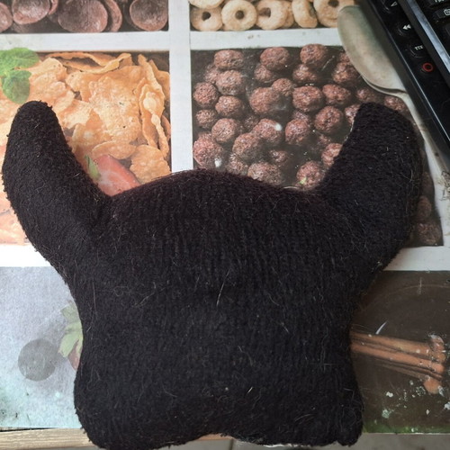 Mini decorative pillow French bulldog like new with sequins