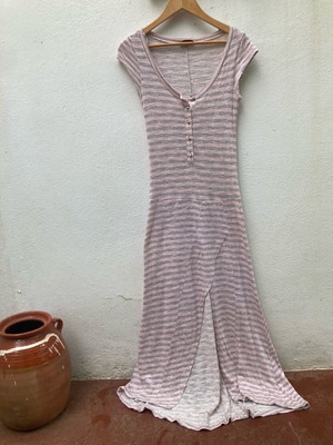 Be You Long Summer Dress like new, medium large, gray and pink