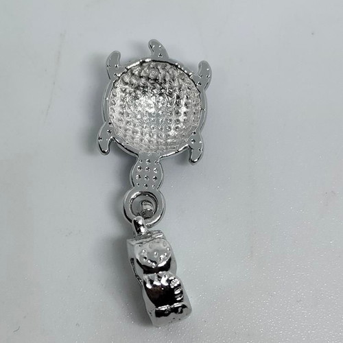 Silver Turtle Pendant Charm with Blue Enamel like new