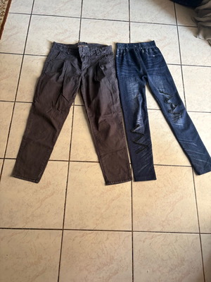 Set of 2 women's pants used, aggressive vintage culture chino and blue leggings