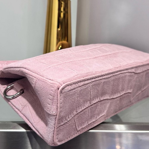 Jacquemus The Valerie clutch bag, pink and gold leather
