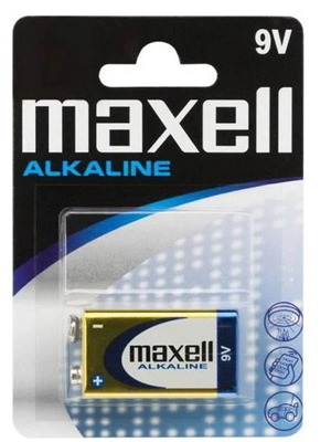 Maxell Alkaline Battery 9V new, 1 piece