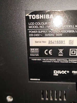 Toshiba 32'' FullHD 3D MPEG4 TV used, model 32TL933
