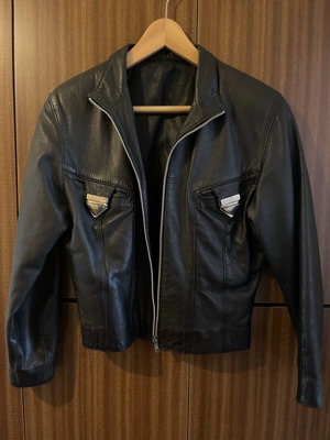 Vittorio Italia leather women's jacket used, black, size S