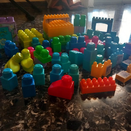 Mega Bloks First Builders colorful building blocks used