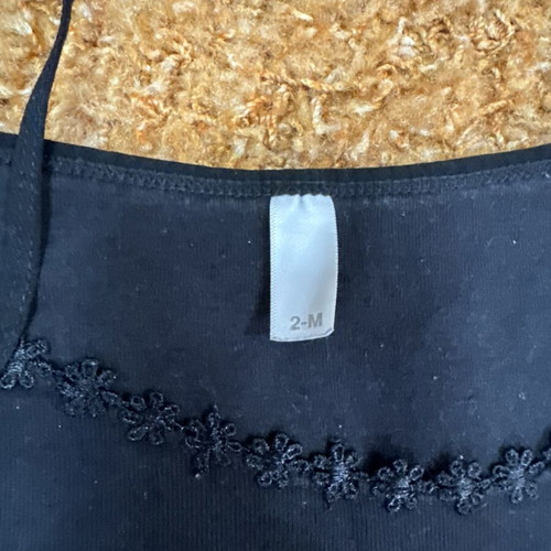 Black tank top used with floral design, size M