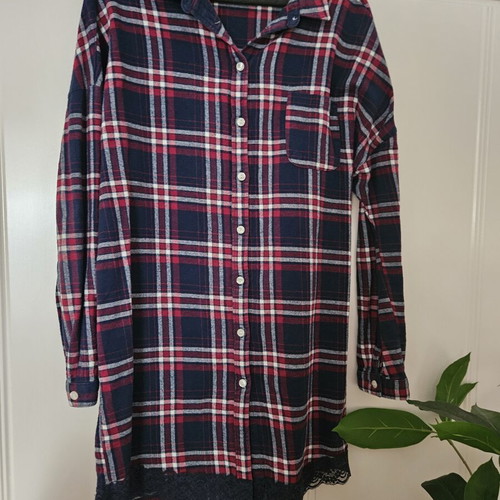 Benetton checked shirt used with lace detail