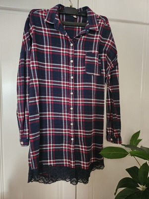 Benetton checked shirt used with lace detail