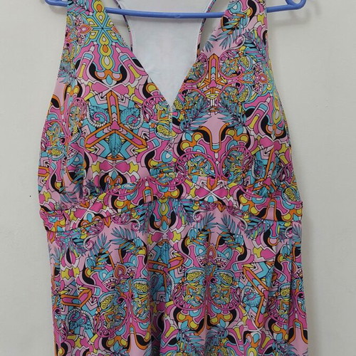 Women's tankini used, pink multicolor, sizes XL/XXL
