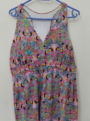 Women's tankini used, pink multicolor, sizes XL/XXL