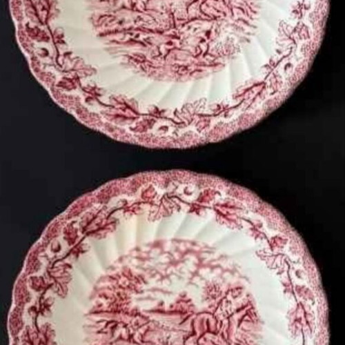 Myotts Country Life set of 4 pasta plates like new, Staffordshire porcelain