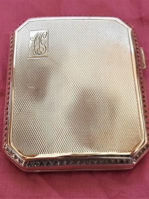 Ασημένια χειροποίητη ταμπακιέρα vintage Made in England 1928