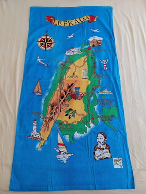 Πετσέτα Θαλάσσης "Λευκάδα" Καινούργια 100% Cotton 1,50x0,75 εκ.