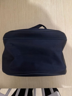 Toiletry bag used dark blue with detached mirror
