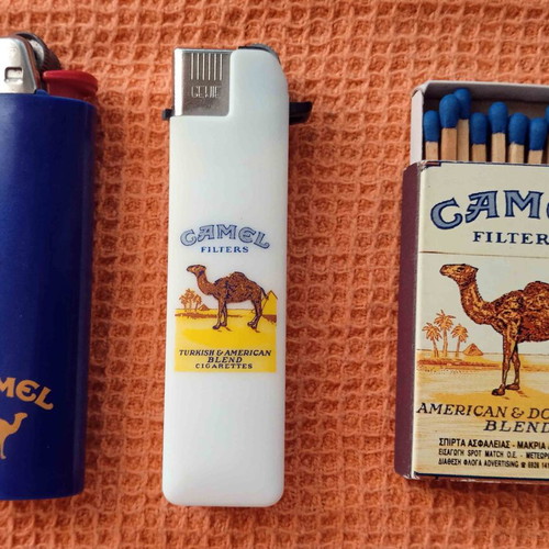 Camel pack used with 4 lighters and matches