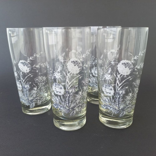 Set of 5 vintage water glasses like new, 60's