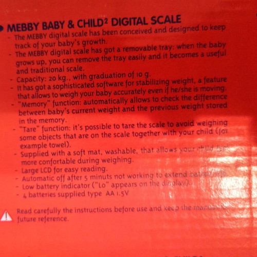 Medel Mebby Baby & Child 2 Digital Scale new with detachable tray