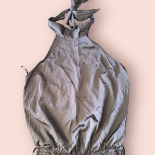 Satin one-piece used, size M-L, gray