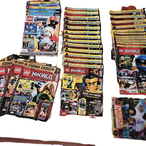 LEGO Ninjago magazines 28 issues and LEGO Marvel Avengers 4 issues used