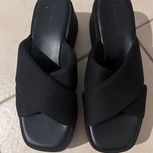 Stradivarius platform sandals, black, size 37