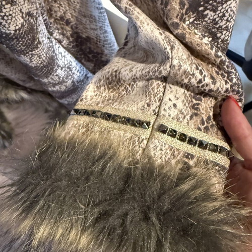 Briefly Snake Print Coat size M, like new, brown