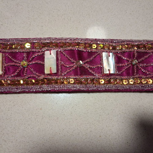 Ethnic Boho Handmade Belt like new, adjustable, fuchsia and burgundy