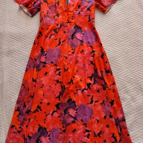 Maxi summer floral dress Shein size M like new, red pink
