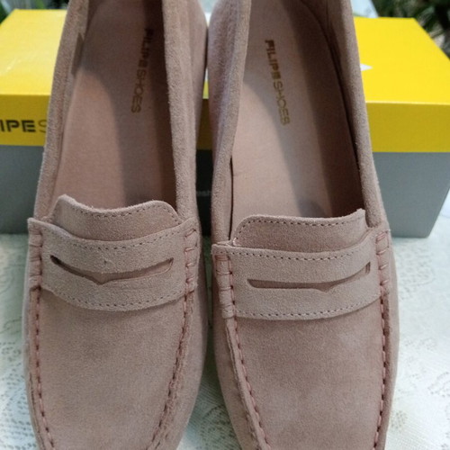Filipe Shoes moccasins new, size 39, beige pink leather