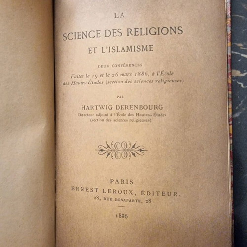 La Science des Religions et l'Islamisme book used, 1886 edition