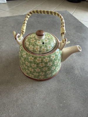 Teapot green floral new
