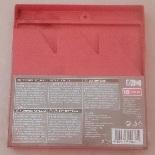Drill Bit Set for Steel, Concrete & Wood new, 16 pieces