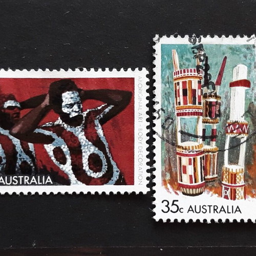 Αυστραλιανά γραμματόσημα 1971 Aboriginal Arts, 2 τεμάχια σαν καινούργια