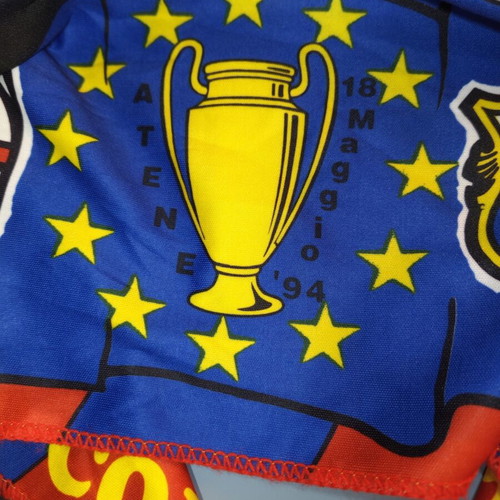 Vintage souvenir scarf AC Milan vs FC Barcelona 1994 final used